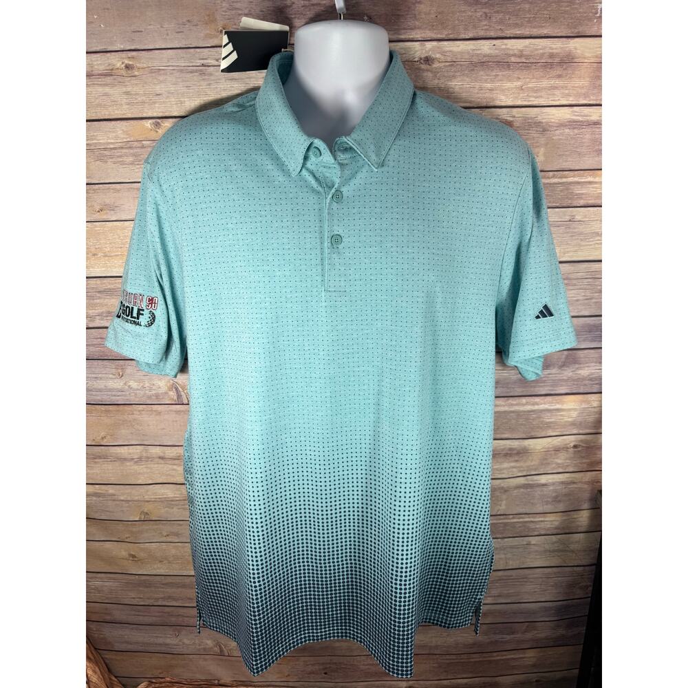 adidas sideburn golf invitational Aqua Green Golf polo size XL Dot design